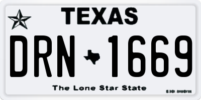 TX license plate DRN1669