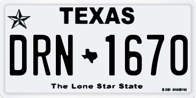 TX license plate DRN1670
