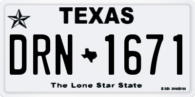 TX license plate DRN1671
