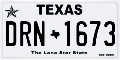 TX license plate DRN1673
