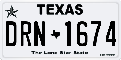 TX license plate DRN1674