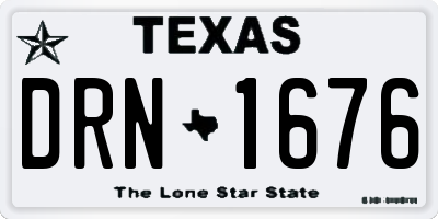 TX license plate DRN1676