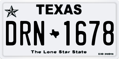 TX license plate DRN1678