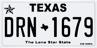 TX license plate DRN1679