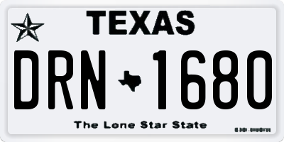 TX license plate DRN1680