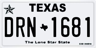 TX license plate DRN1681