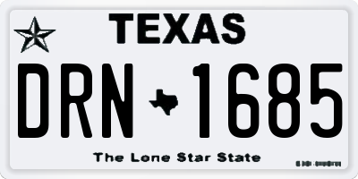 TX license plate DRN1685