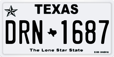 TX license plate DRN1687