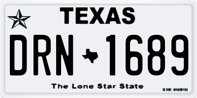 TX license plate DRN1689