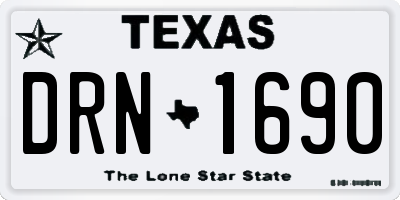 TX license plate DRN1690