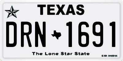 TX license plate DRN1691