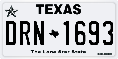 TX license plate DRN1693