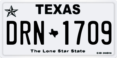 TX license plate DRN1709