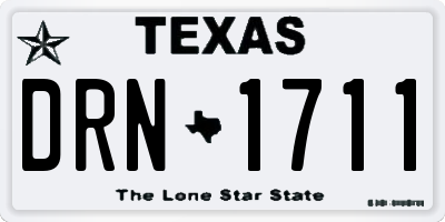 TX license plate DRN1711