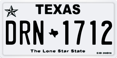 TX license plate DRN1712