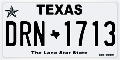 TX license plate DRN1713