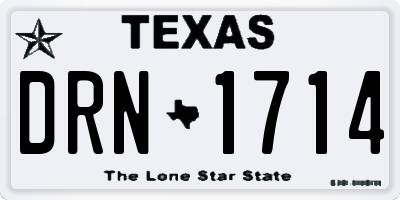 TX license plate DRN1714