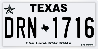 TX license plate DRN1716