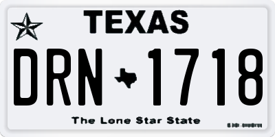 TX license plate DRN1718