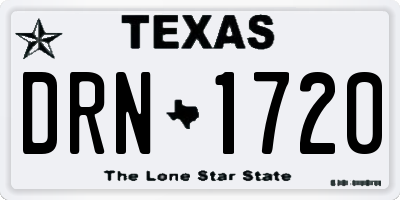 TX license plate DRN1720