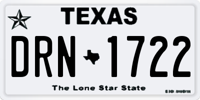 TX license plate DRN1722