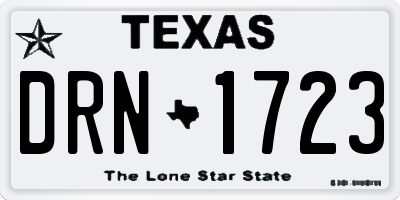 TX license plate DRN1723