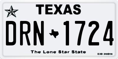 TX license plate DRN1724