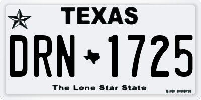 TX license plate DRN1725