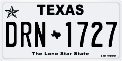 TX license plate DRN1727