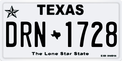 TX license plate DRN1728