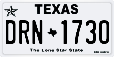 TX license plate DRN1730