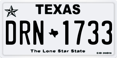 TX license plate DRN1733