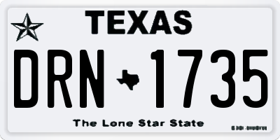 TX license plate DRN1735