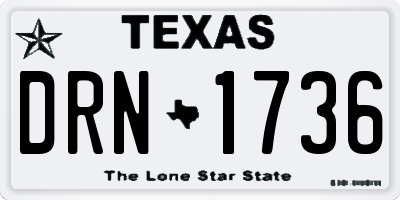 TX license plate DRN1736