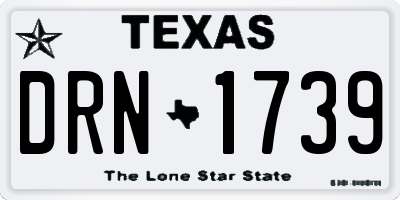 TX license plate DRN1739