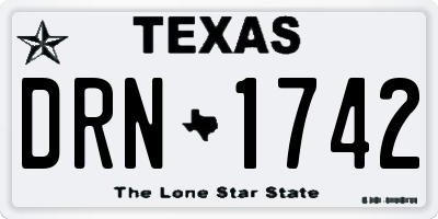 TX license plate DRN1742
