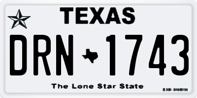TX license plate DRN1743