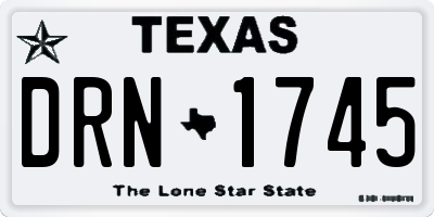 TX license plate DRN1745