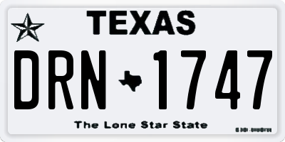 TX license plate DRN1747