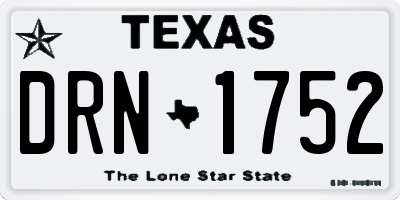 TX license plate DRN1752