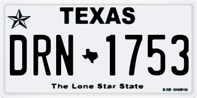 TX license plate DRN1753