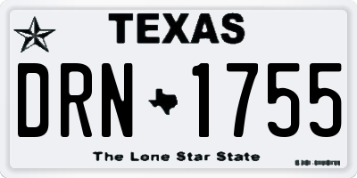 TX license plate DRN1755