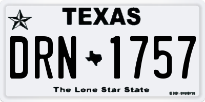 TX license plate DRN1757