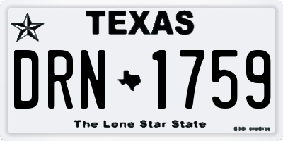 TX license plate DRN1759