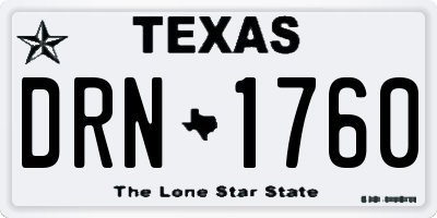 TX license plate DRN1760