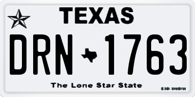TX license plate DRN1763
