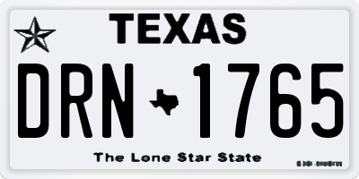 TX license plate DRN1765