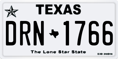 TX license plate DRN1766