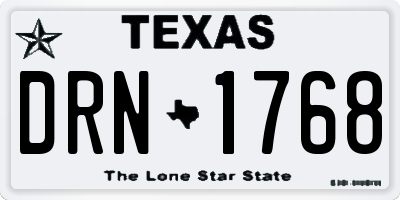 TX license plate DRN1768