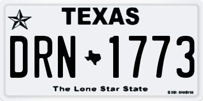 TX license plate DRN1773
